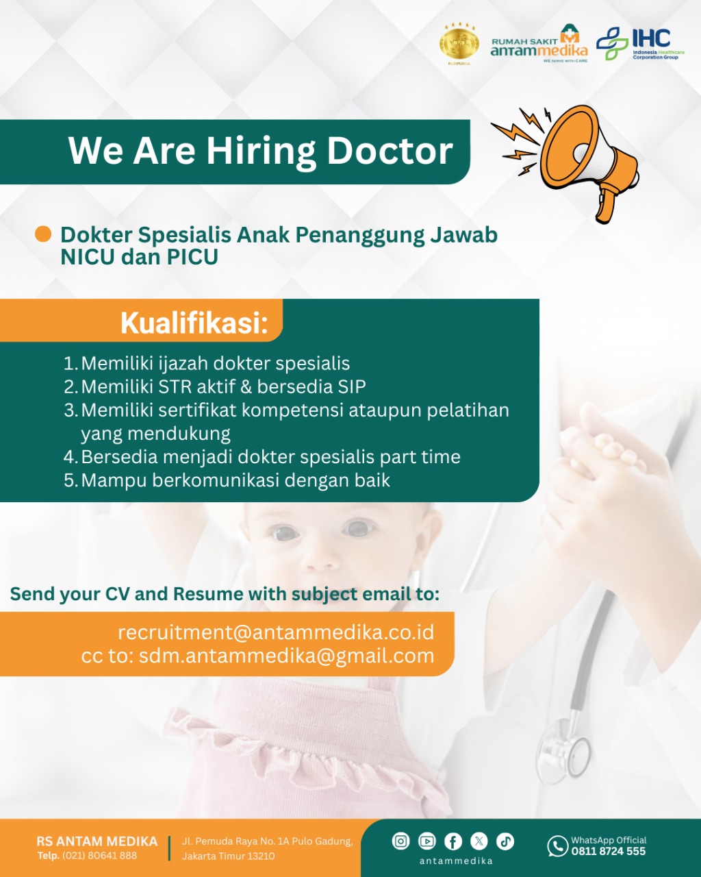 Dokter Spesialis Anak Penanggung Jawab NICU dan PICU